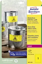AVERY Zweckform Etiquette film, 99,1 x 139,0 mm, jaune
