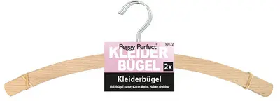 Peggy Perfect Cintre en bois sans barre, naturel, pack de 2
