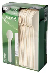 PAPSTAR Cuillère en papier "pure", longueur: 155 mm, blanc