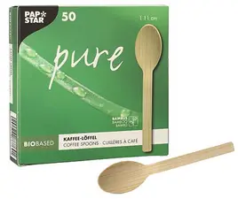 PAPSTAR Cuillère à café "pure", longueur: 110 mm, par 50