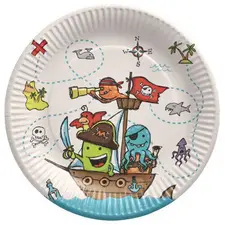 PAPSTAR Assiette en carton "Pirates", rond, 230 mm