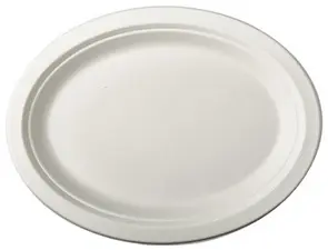 PAPSTAR Assiette en canne à sucre "pure", ovale, 260x220 mm