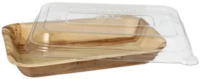 STARPAK Bol en feuille de palmier avec couvercle, 400 ml