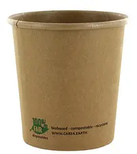 PAPSTAR Gobelet à soupe "pure", rond, 350 ml, brun