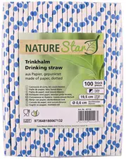 NATURE Star Paille en papier, 197 mm, bleu foncé/blanc
