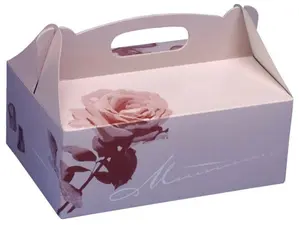 PAPSTAR Boîte carton à gâteau avec poignée, 200 x 130 x 90mm