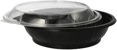 STARPAK Bol à salade avec couvercle, PET, 1.000 ml, noir