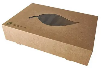 PAPSTAR Boîte de traiteur "pure", 464 x 313 x 80 mm, marron