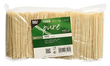 PAPSTAR Piques "pure", en bambou, longueur : 100 mm