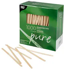PAPSTAR Touillette "pure", longueur: 140 mm, en bois