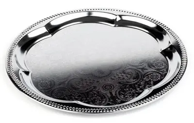 APS Plat de service, rond, diamètre: 350 mm, argent