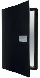 Securit Protège-menus "RAW", A5, en cuir véritable, noir