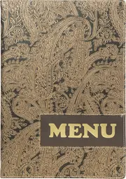 Securit Chemise pour cartes de menu, DESIGN PAISLEY, A4