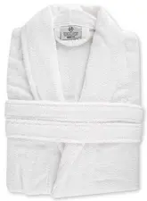 HYGOSTAR Peignoir de bain à col châle, taille M, blanc