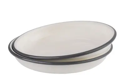 APS Assiette creuse émaillée, diamètre: 220 mm, set de 2