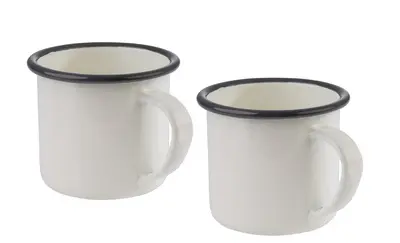 APS Tasse à anse émaillée, 350 ml, set de 2