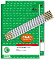 sigel Formularbuch "Bautagebuch", A4, + GRATIS Zollstock