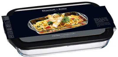 Ritzenhoff & Breker Plat à gratin CUCINA, en verre, 3,85 l
