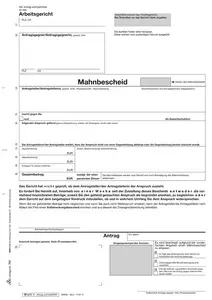 RNK Verlag Vordruck "Antrag auf Erlass eines Mahnbescheides