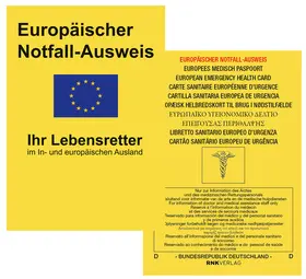 RNK Carte sanitaire européenne d'urgence, 105 x 75 mm, dans