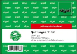 sigel Formularbuch "Quittung", mit MwSt.-Nachweis, A6 quer