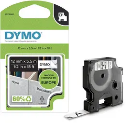 DYMO Ruban d'étiquette D1 noir/blanc,19 mm x 5,5 m