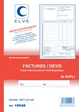 ELVE Manifold "Facturier: auto-entrepreneurs", 40 feuillets