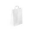 Sac kraft poignées plates 220 x 280 x 100 mm blanc