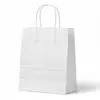 Sac kraft poignées torsadées 220 x 280 x 100 mm blanc