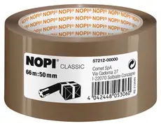 NOPI Ruban adhésif d'emballage en PP, 50 mm x 66 m, marron