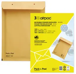 MAILmedia Pochettes d'expédition matelassées, typ C13, brun