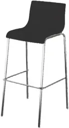PAPERFLOW Chaise de bar HARPER, set de 2, noir