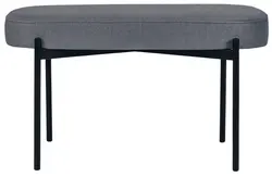 PAPERFLOW Banc oval GAIA, taille M, habillage tissu, gris