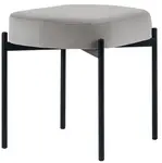 PAPERFLOW Banc oval GAIA, taille S, habillage velours, gris