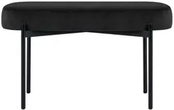 PAPERFLOW Banc oval GAIA, taille M, habillage velours, noir