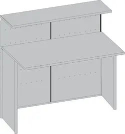 kerkmann Comptoir de base Genua, droit, gris argent/hêtre