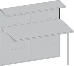 kerkmann Comptoir modulaire Genua, droit, gris argent/hêtre