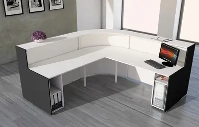 kerkmann Comptoir d'angle BARI, blanc/anthracite