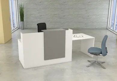 kerkmann Comptoir Sydney avec espace conseil, blanc/graphite