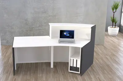 kerkmann Comptoir arrondi BARI, espace conseil, blanc