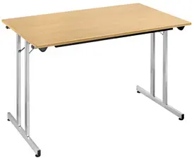 SODEMATUB Table pliante TPMU127HA, 1.200 x 700 mm, hêtre/alu