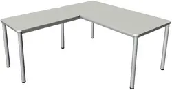 kerkmann Bureau PRIME avec extension, (L)1.800 mm, gris