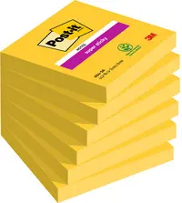 Post-it Bloc-notes super sticky notes, 76x76 mm, ultrajaune