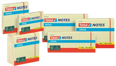 tesa Bloc standard adhésif Office Notes, 125 x 75 mm, jaune