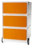 PAPERFLOW Caisson mobile "easyBox", 3 tiroirs, blanc/orange