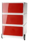 PAPERFLOW Caisson mobile "easyBox", 3 tiroirs, blanc / rouge