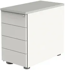 kerkmann Caisson annexe, 4 tiroirs, blanc/gris clair