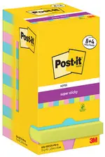 Post-it Bloc-note adhésif super sticky notes, 76x76 mm, 8+4