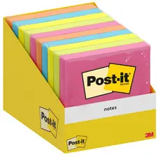 Post-it Bloc-note adhésif notes, 76 x 76 mm, assorti