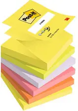 Post-it Bloc-notes adhésif z-notes, 76x76 mm, couleurs fluo